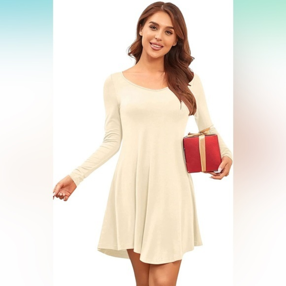 Women's Long Sleeve Casual Loose T-Shirt Dress NWT